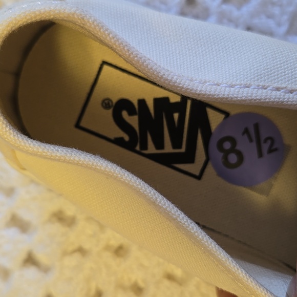 Vans Cream Canvas Sneakers with Buckle - Picture 3 of 4